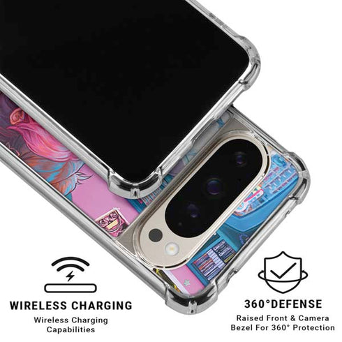 Pink Hair Anime Gamer Girl by Ivy Dolamore Pixel 9/9 Pro Clear Case